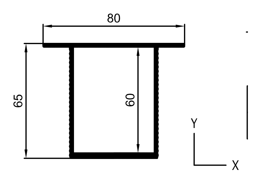 Чертёж RE 7095 — П-профиль 65x80 (алюм.)