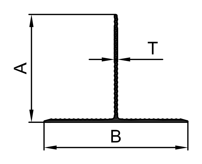 Чертёж RE 7017 — T-профиль 50x70x1.8 (алюм.)
